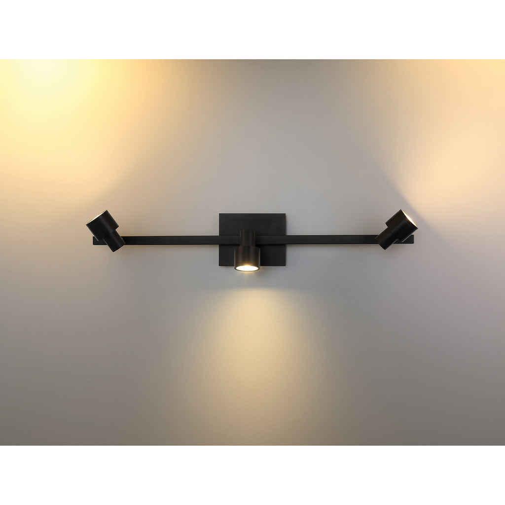 Lincoln 3 Light Adjustable LED Track, Matte Black