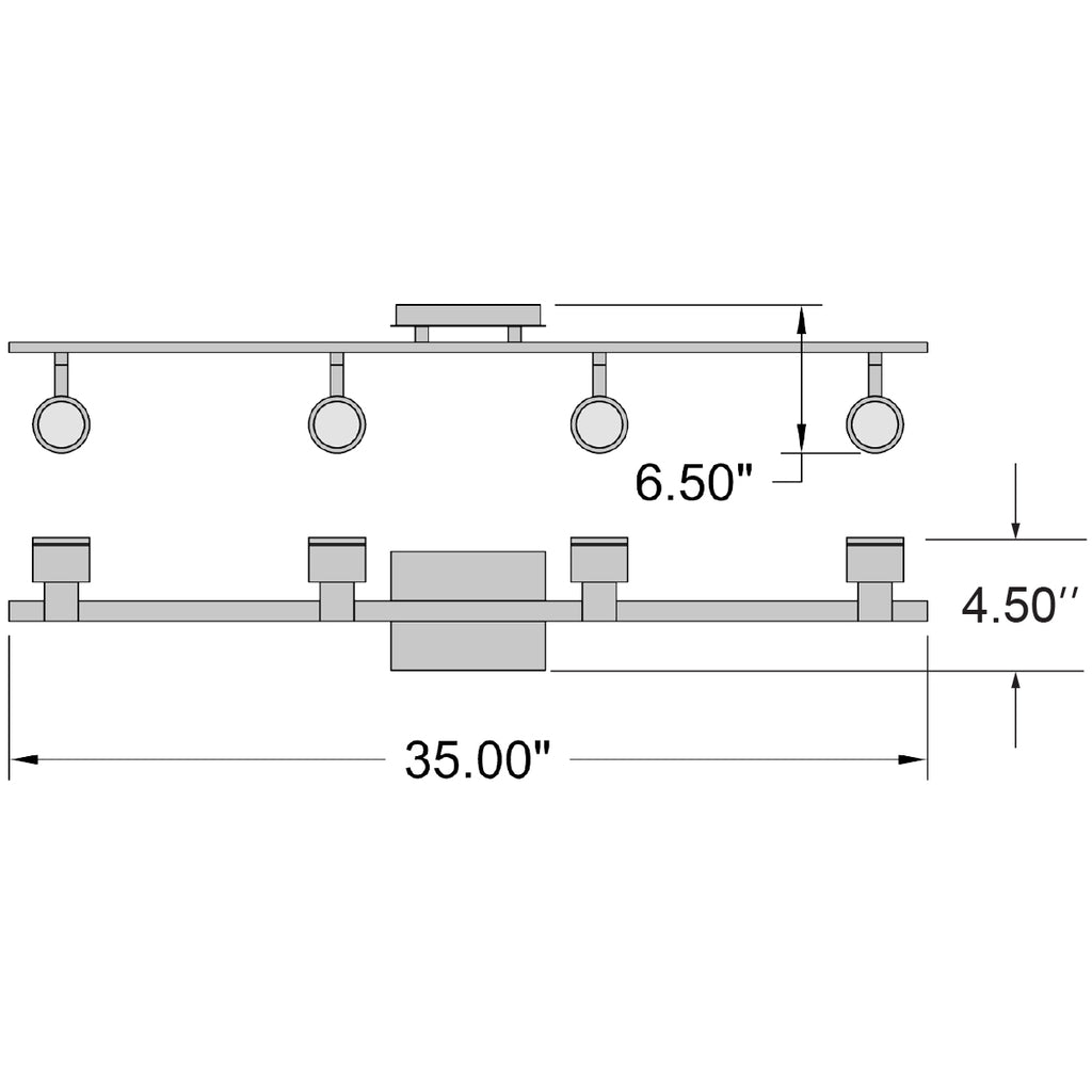 Access Lighting Lincoln 4 Light Adjustable LED Track, Brushed Steel, image 8