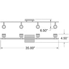 Access Lighting Lincoln 4 Light Adjustable LED Track, Brushed Steel, image 8