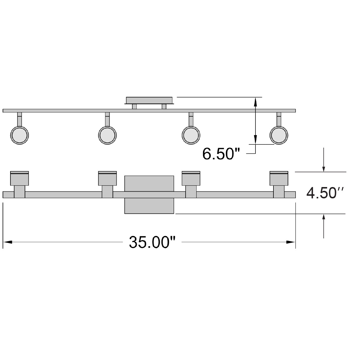 Access Lighting Lincoln 4 Light Adjustable LED Track, Brushed Steel, image 8