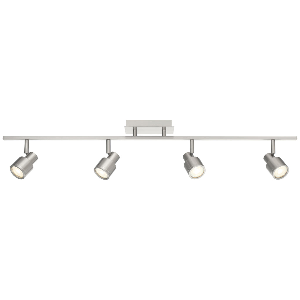 Lincoln 4 Light Adjustable LED Track, Brushed Steel
