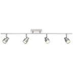 Lincoln 4 Light Adjustable LED Track, Brushed Steel