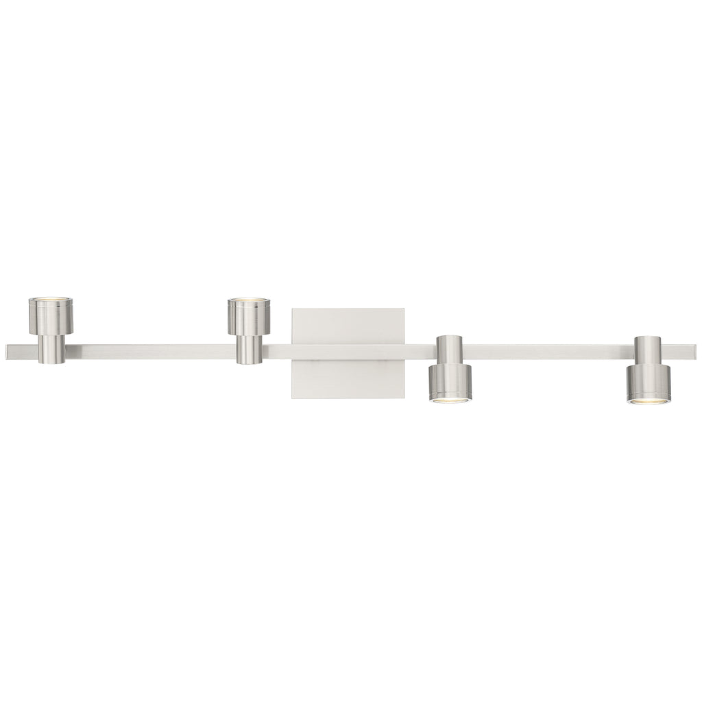 Lincoln 4 Light Adjustable LED Track, Brushed Steel