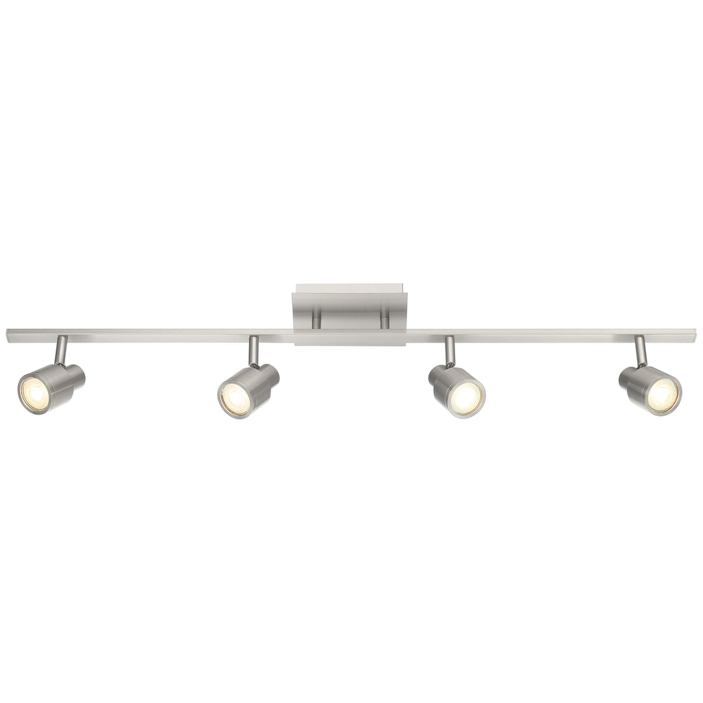 Lincoln 4 Light Adjustable LED Track, Brushed Steel