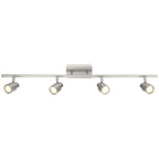 Lincoln 4 Light Adjustable LED Track, Brushed Steel