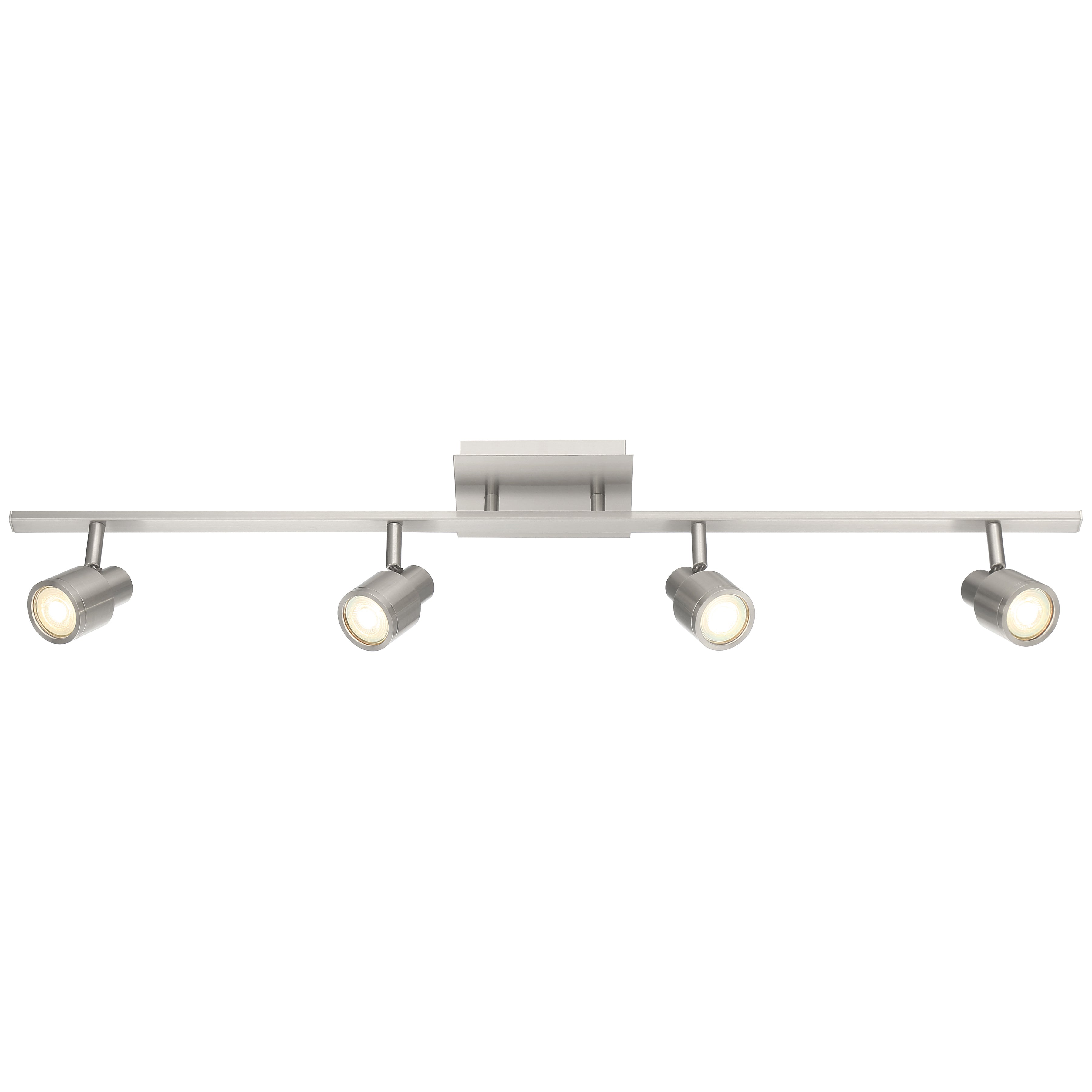 Lincoln 4 Light Adjustable LED Track, Brushed Steel