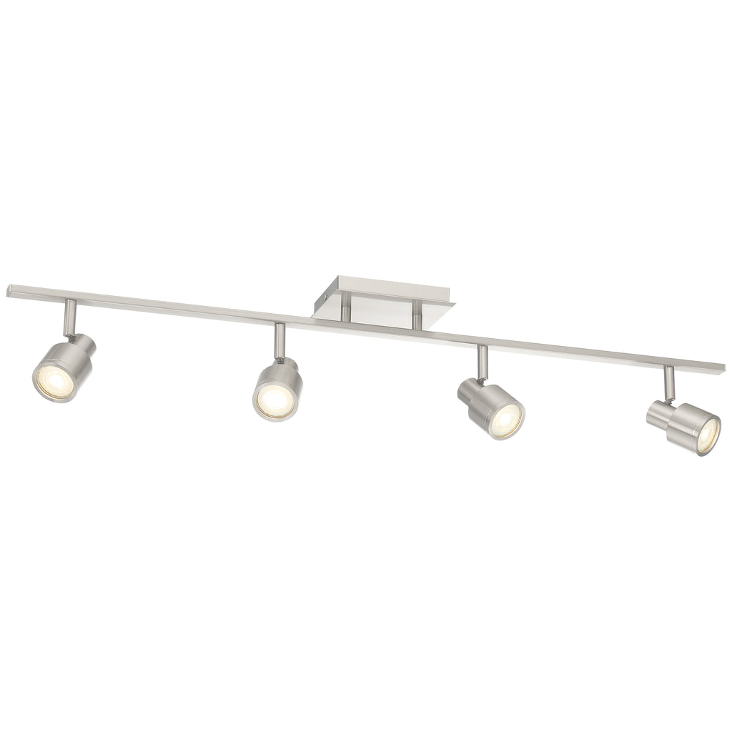 Lincoln 4 Light Adjustable LED Track, Brushed Steel