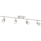 Lincoln 4 Light Adjustable LED Track, Brushed Steel