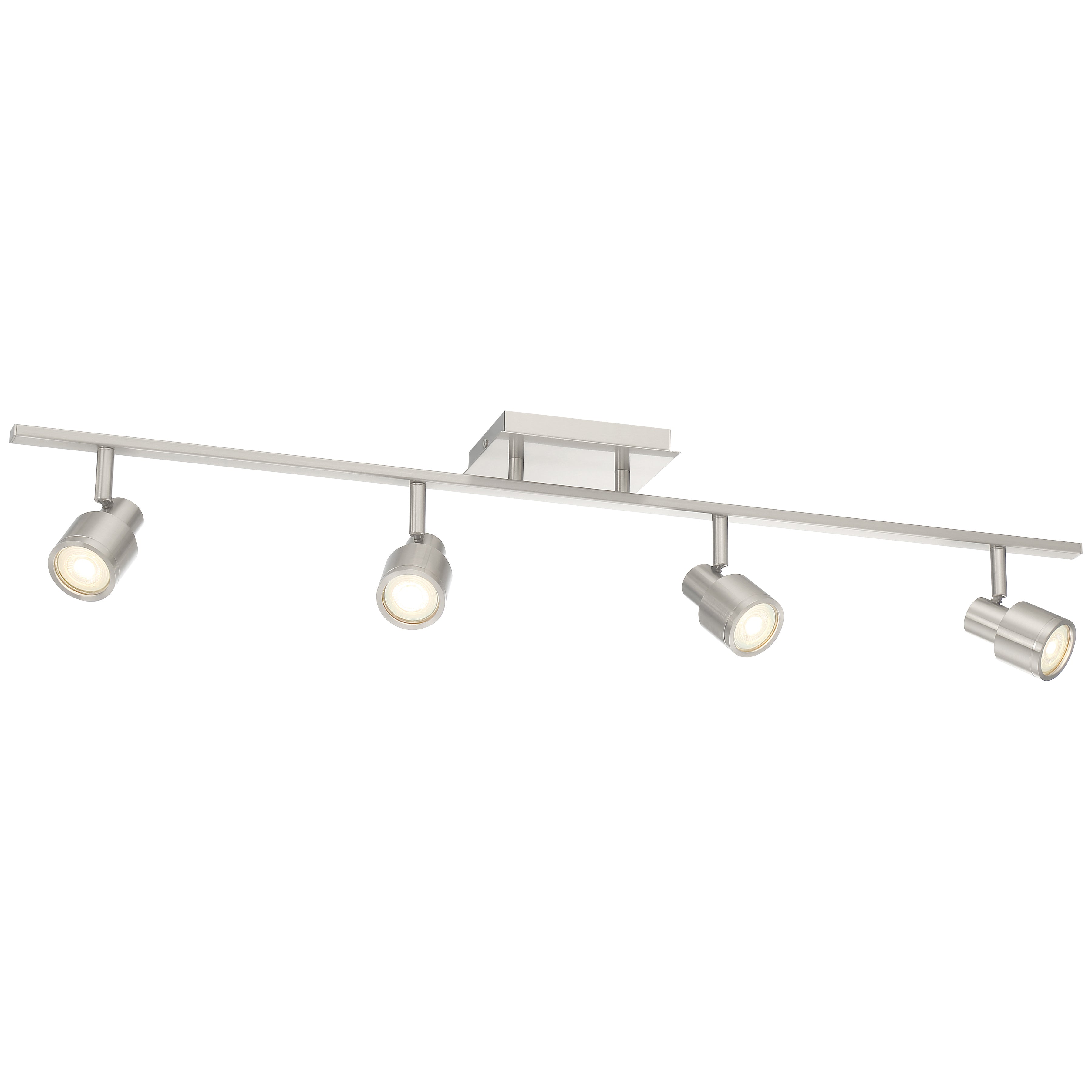 Lincoln 4 Light Adjustable LED Track, Brushed Steel