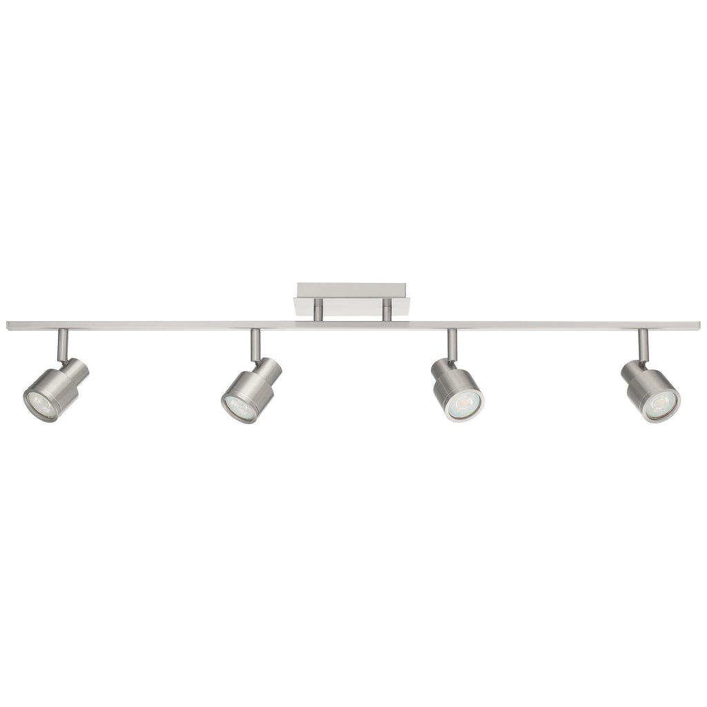 Lincoln 4 Light Adjustable LED Track, Brushed Steel