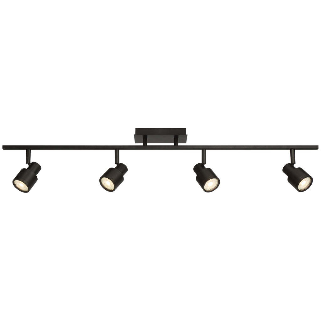Lincoln 4 Light Adjustable LED Track, Matte Black
