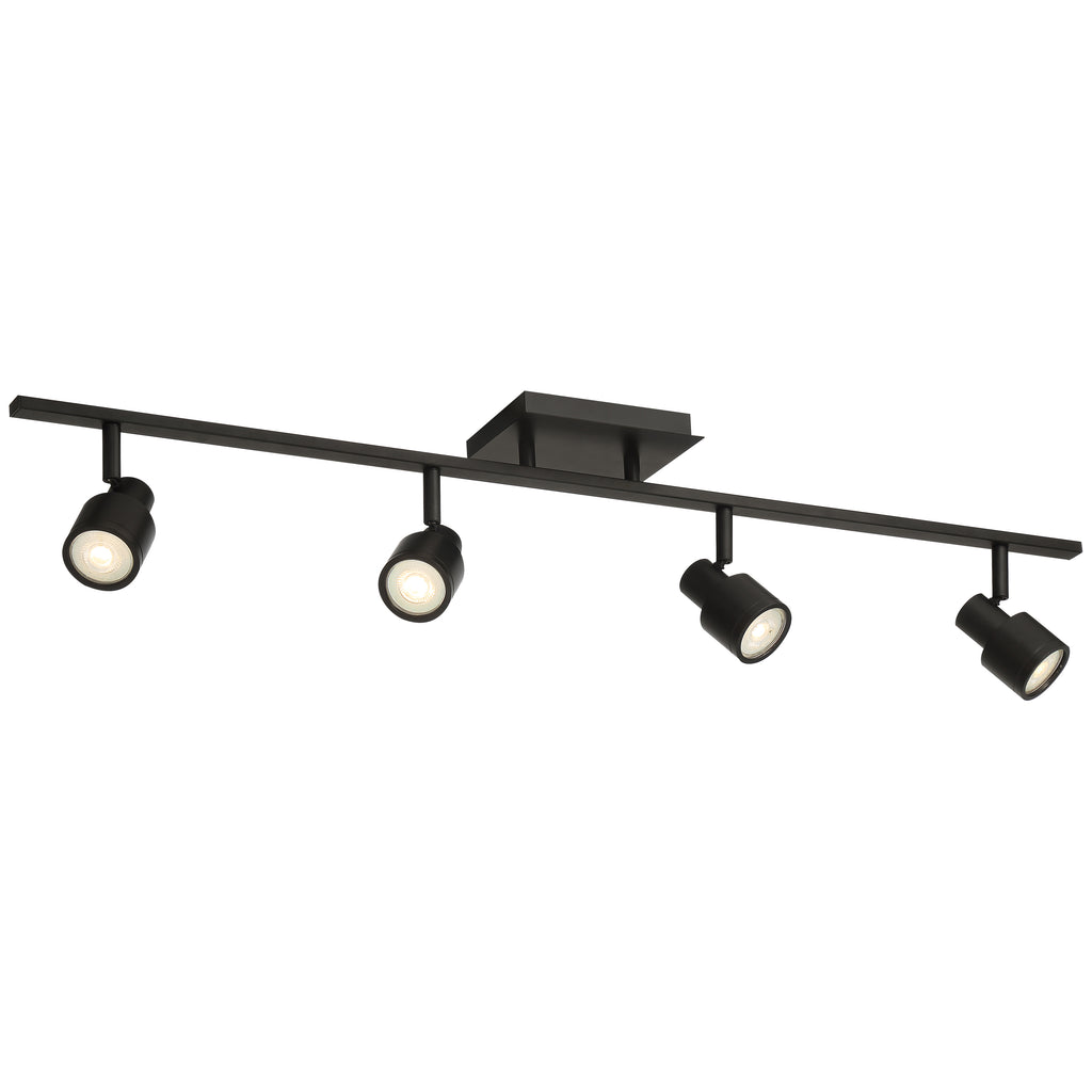 Lincoln 4 Light Adjustable LED Track, Matte Black