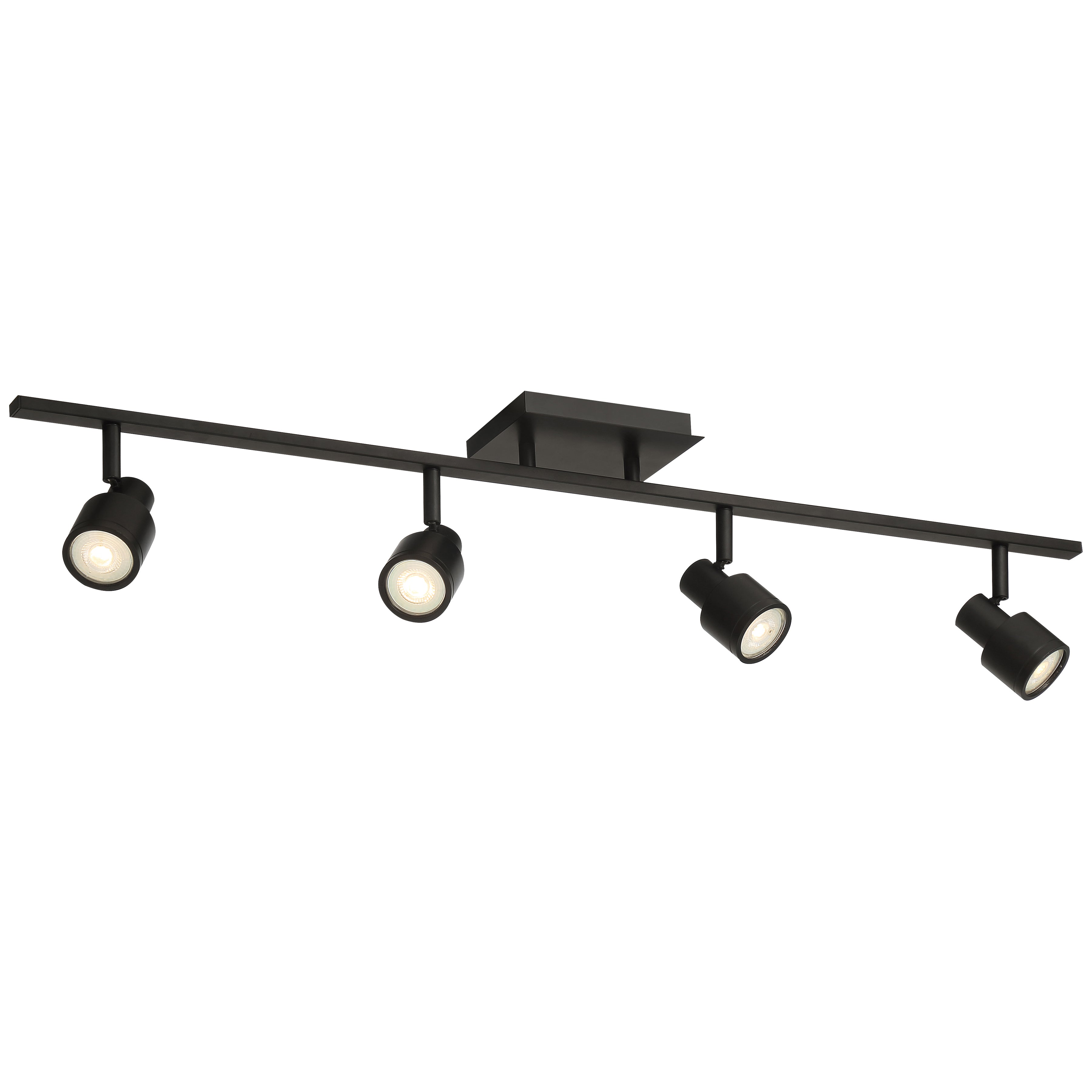 Lincoln 4 Light Adjustable LED Track, Matte Black
