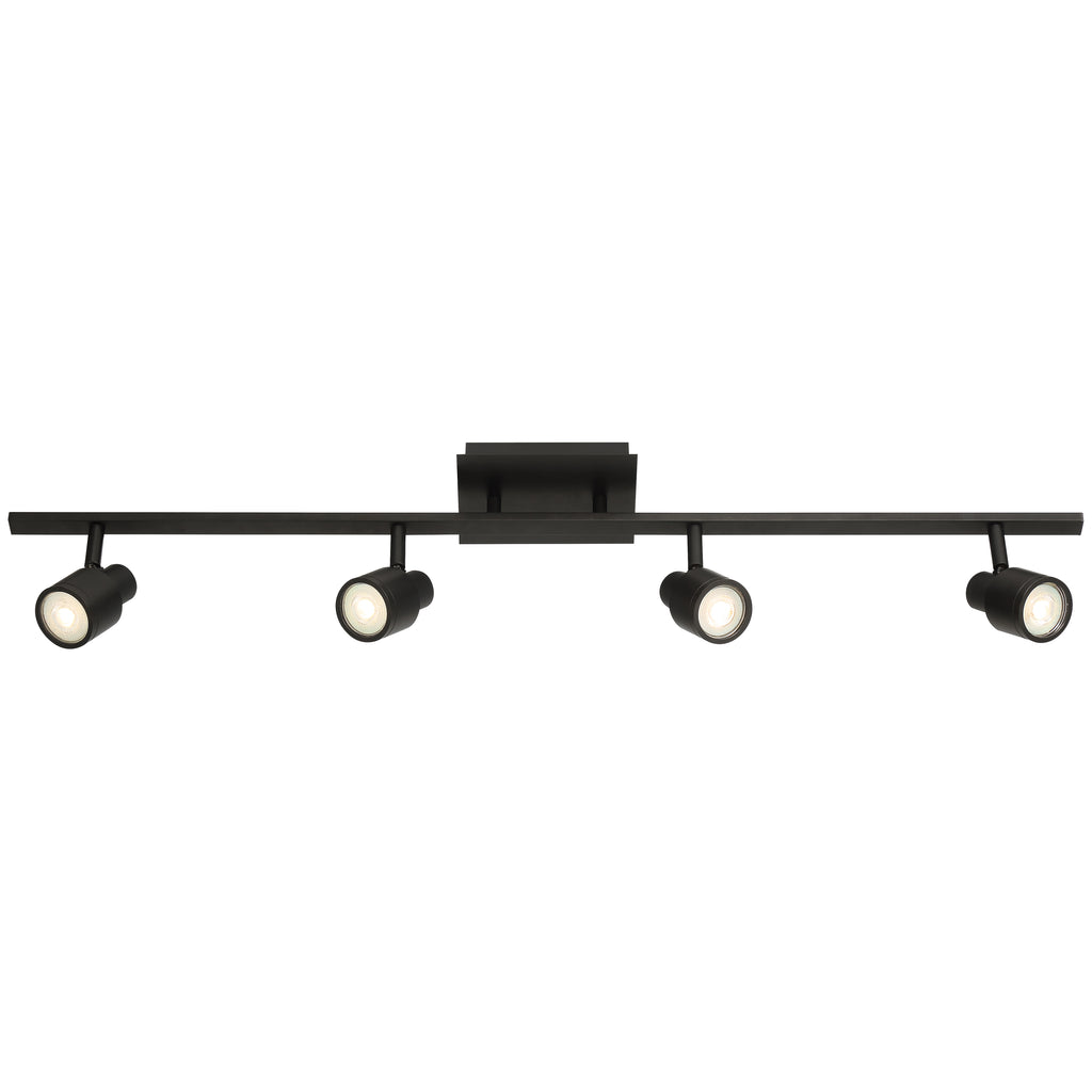 Lincoln 4 Light Adjustable LED Track, Matte Black