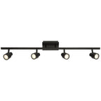 Lincoln 4 Light Adjustable LED Track, Matte Black