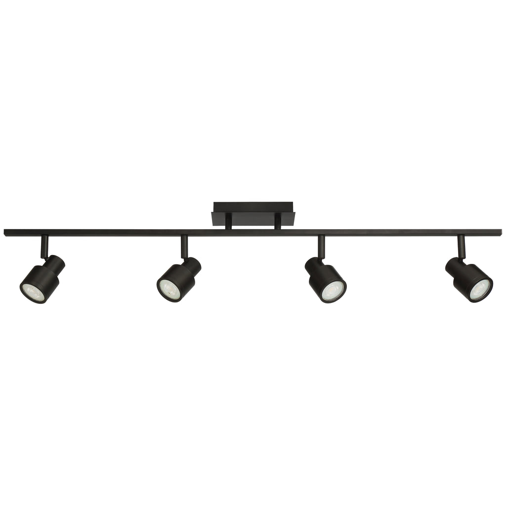 Lincoln 4 Light Adjustable LED Track, Matte Black