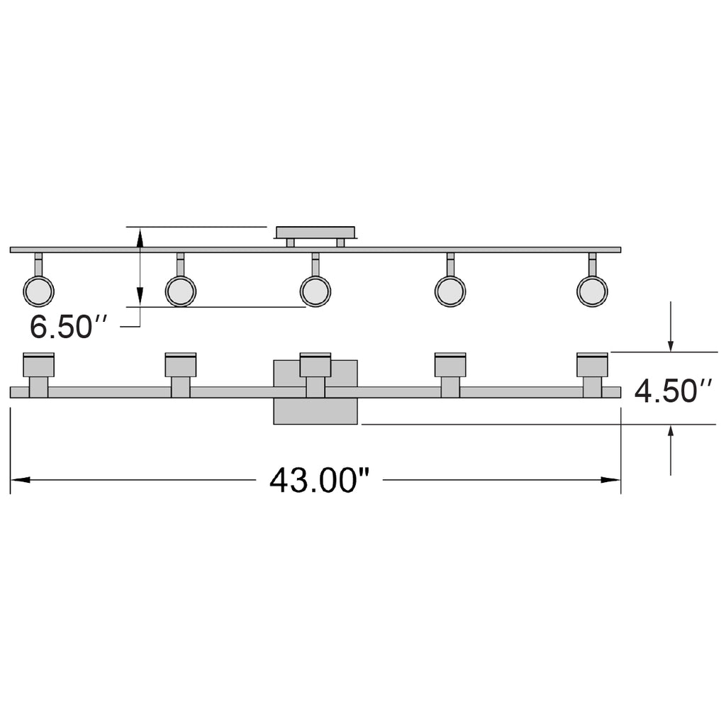 Access Lighting Lincoln 5 Light Adjustable LED Track, Brushed Steel, image 7
