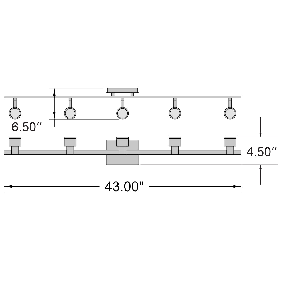 Access Lighting Lincoln 5 Light Adjustable LED Track, Brushed Steel, image 7