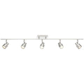 Lincoln 5 Light Adjustable LED Track, Brushed Steel