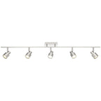 Lincoln 5 Light Adjustable LED Track, Brushed Steel