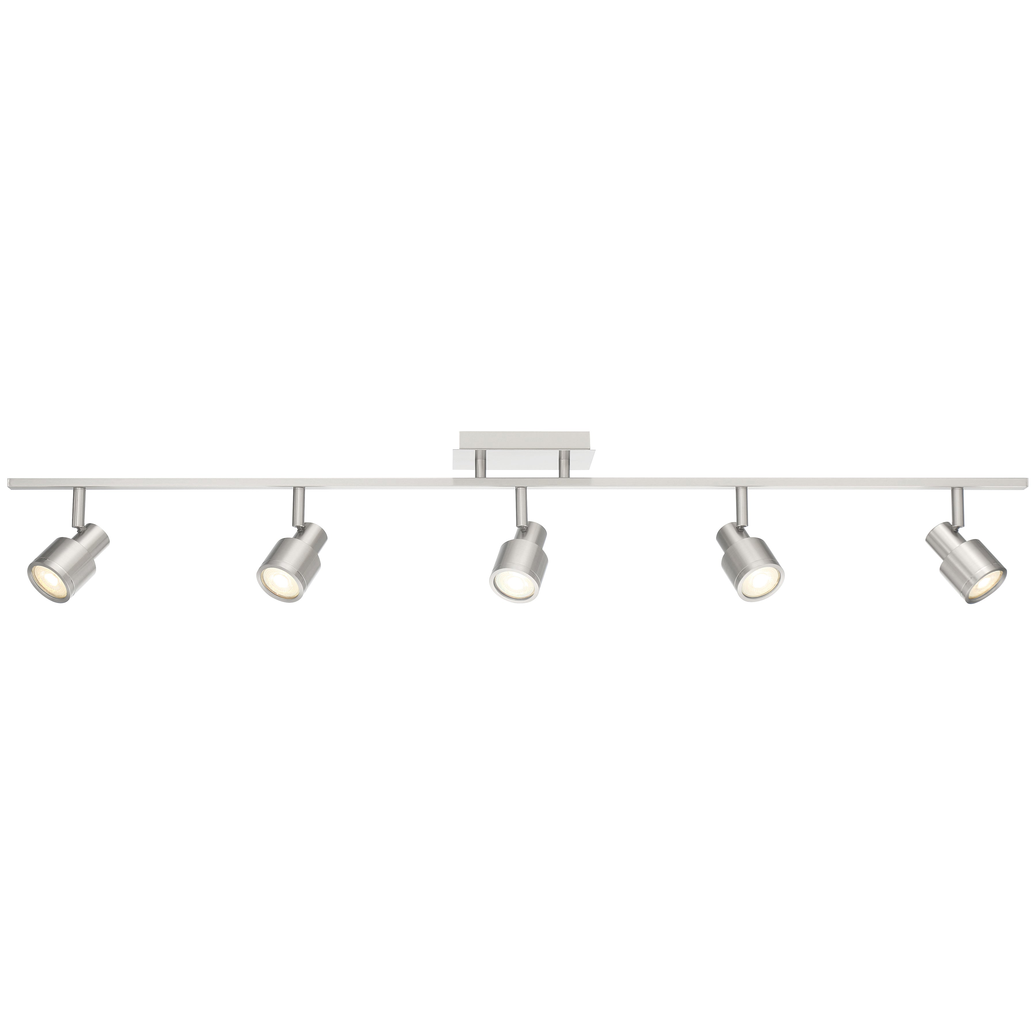 Lincoln 5 Light Adjustable LED Track, Brushed Steel