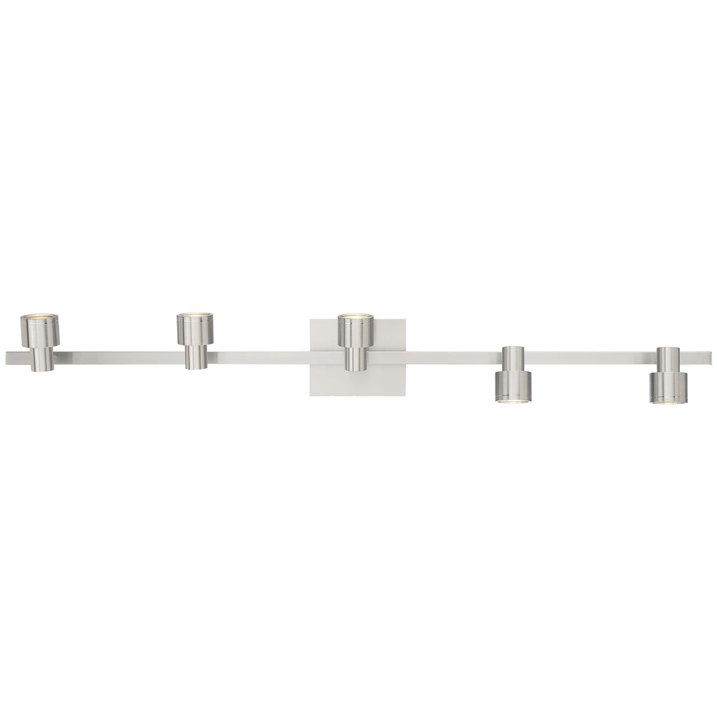 Lincoln 5 Light Adjustable LED Track, Brushed Steel