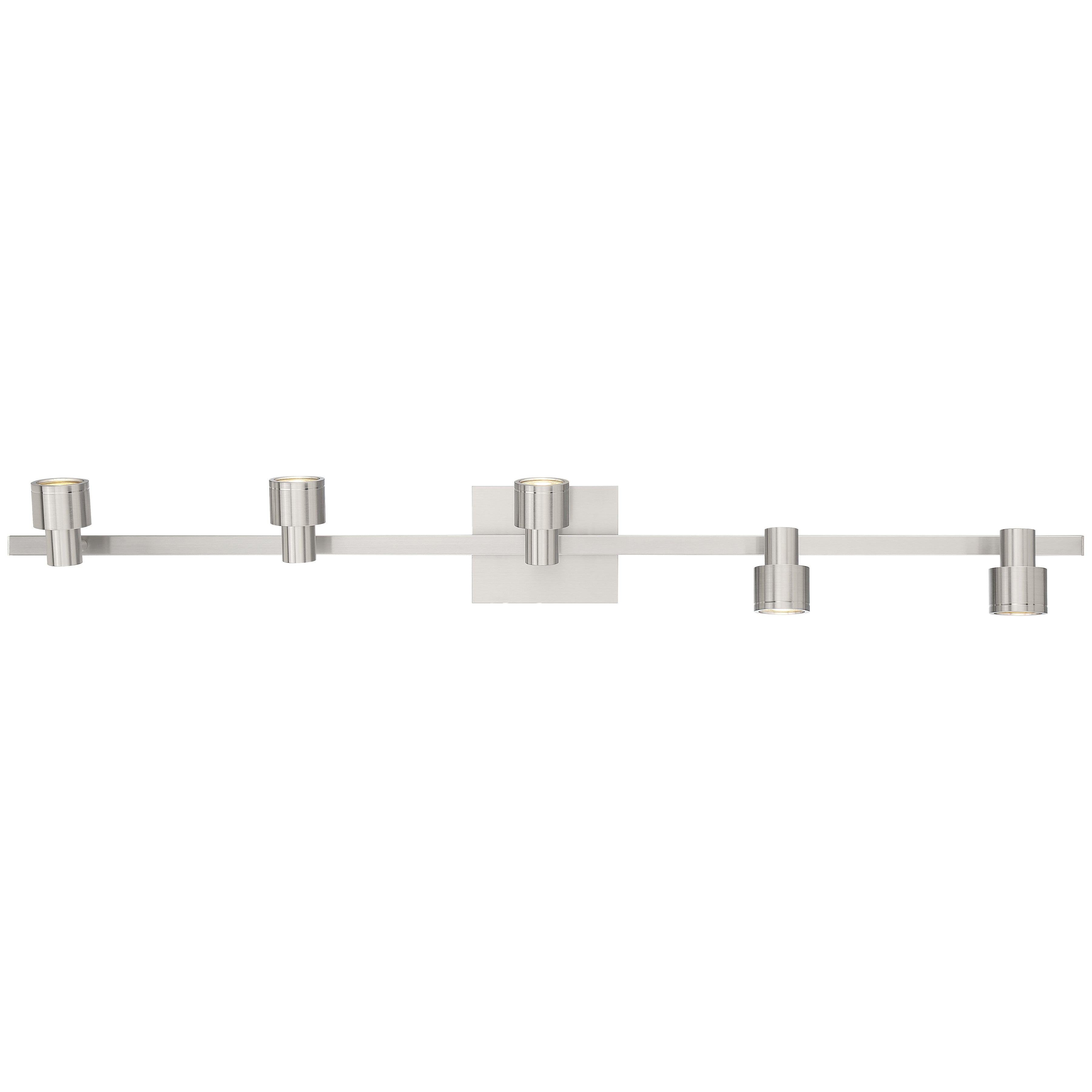 Lincoln 5 Light Adjustable LED Track, Brushed Steel