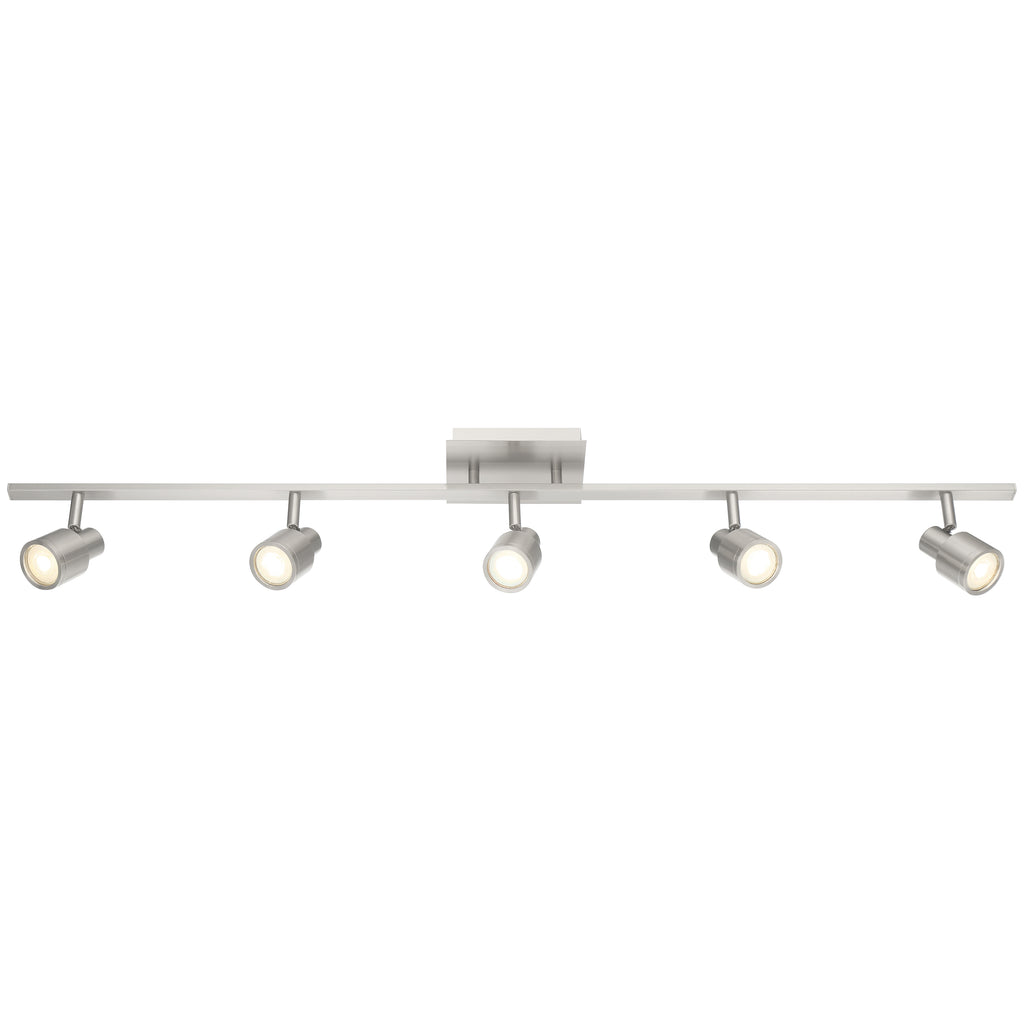 Lincoln 5 Light Adjustable LED Track, Brushed Steel
