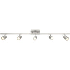 Lincoln 5 Light Adjustable LED Track, Brushed Steel