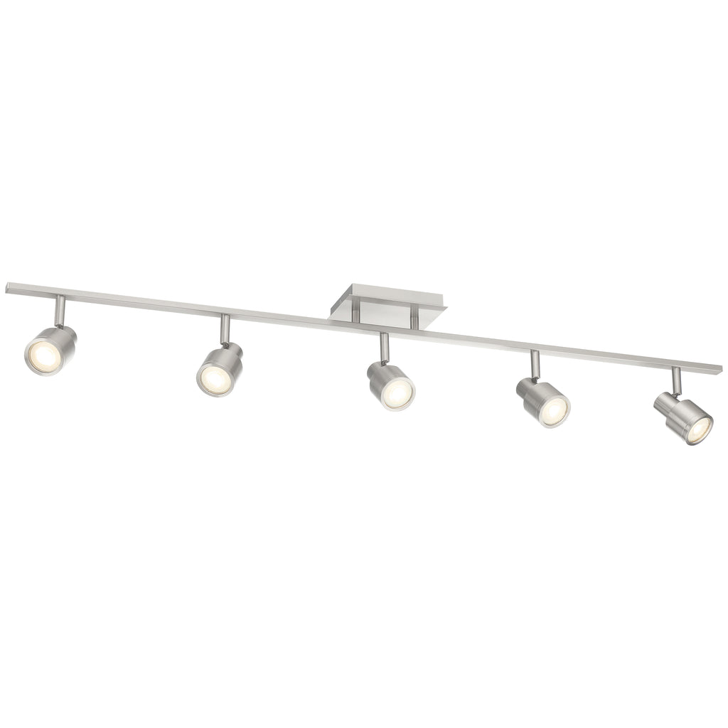 Lincoln 5 Light Adjustable LED Track, Brushed Steel