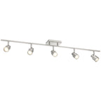 Lincoln 5 Light Adjustable LED Track, Brushed Steel