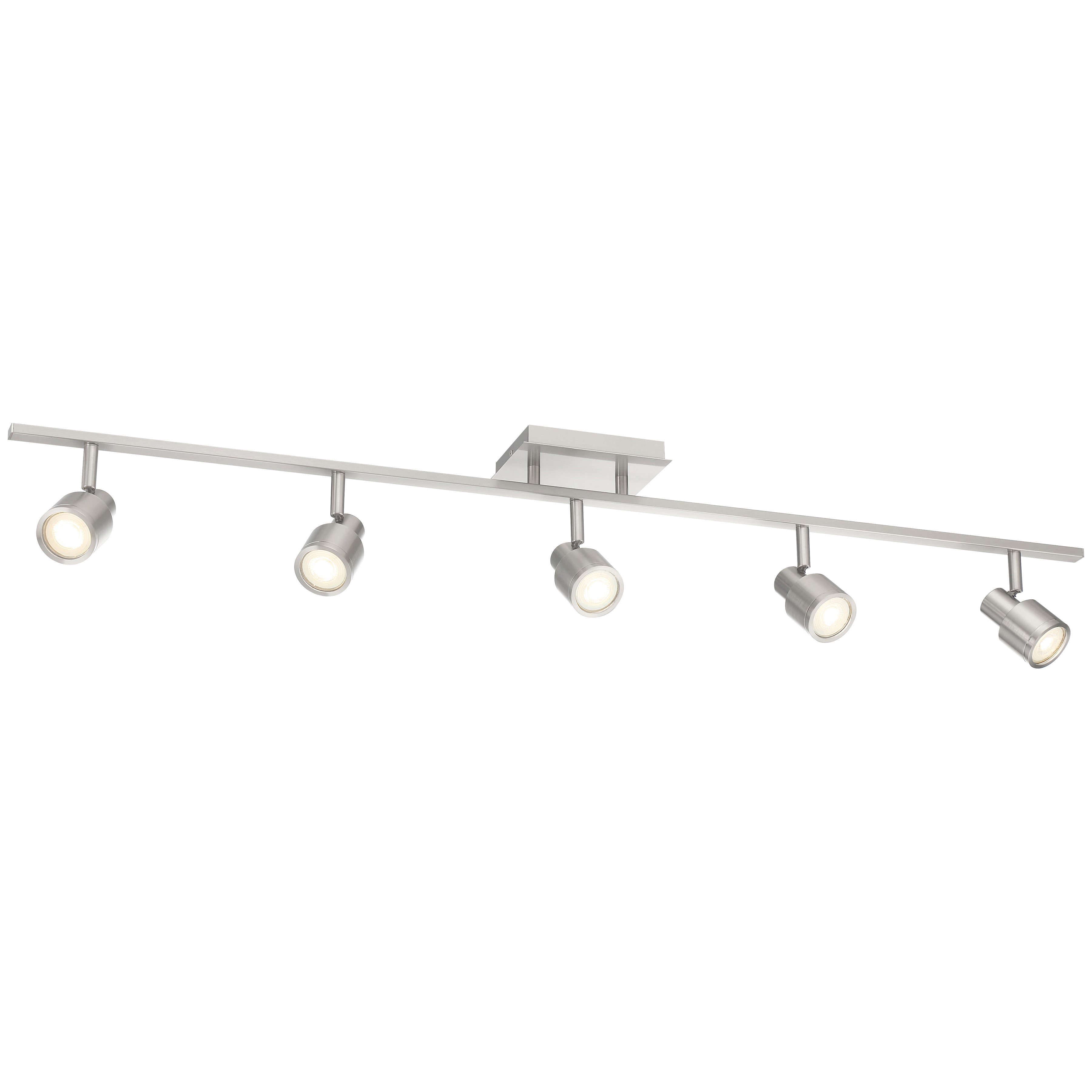 Lincoln 5 Light Adjustable LED Track, Brushed Steel