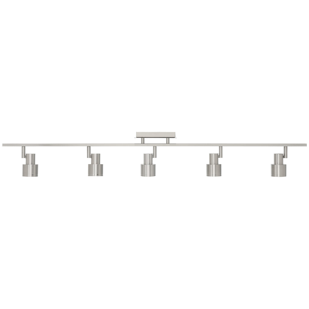 Lincoln 5 Light Adjustable LED Track, Brushed Steel