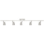 Lincoln 5 Light Adjustable LED Track, Brushed Steel