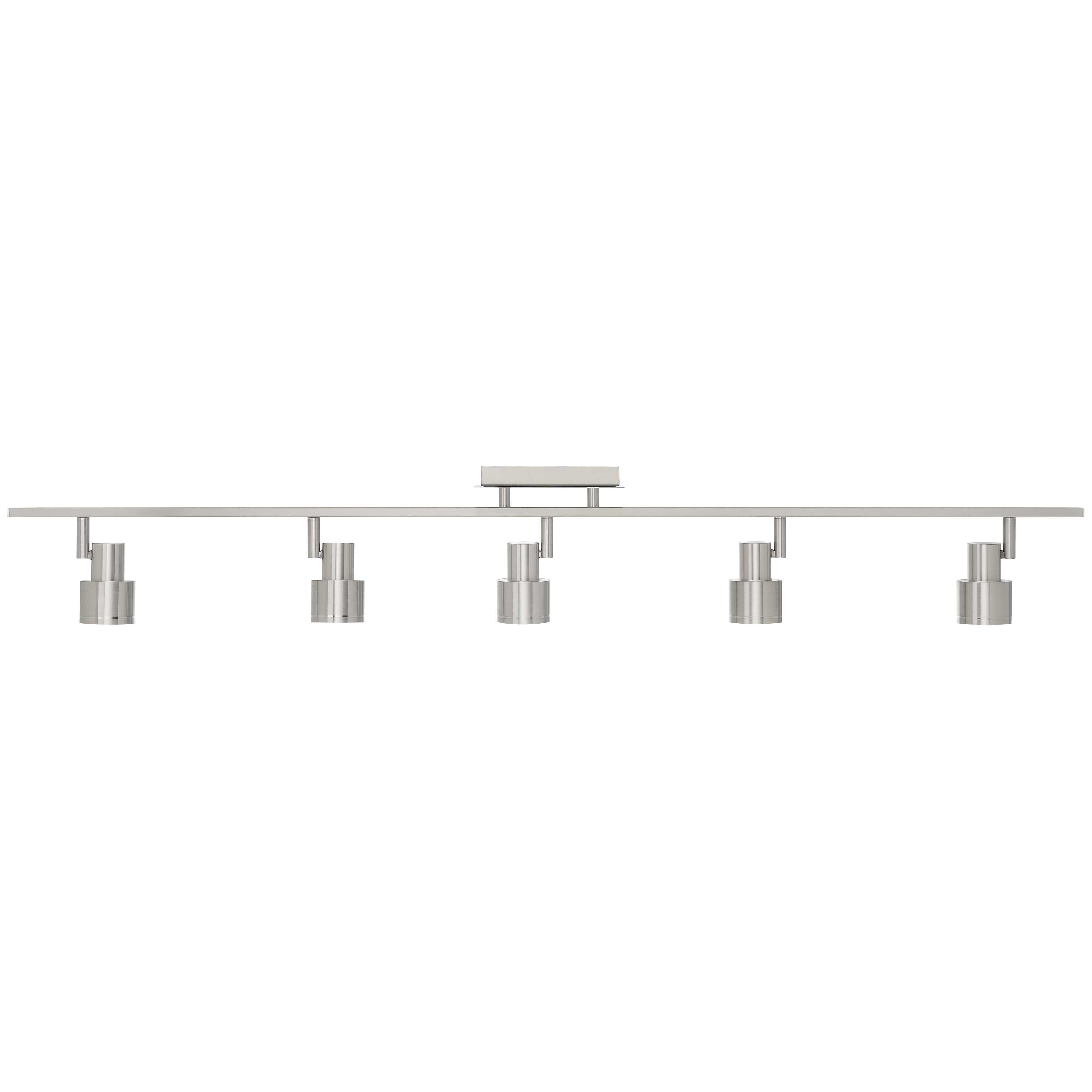 Lincoln 5 Light Adjustable LED Track, Brushed Steel