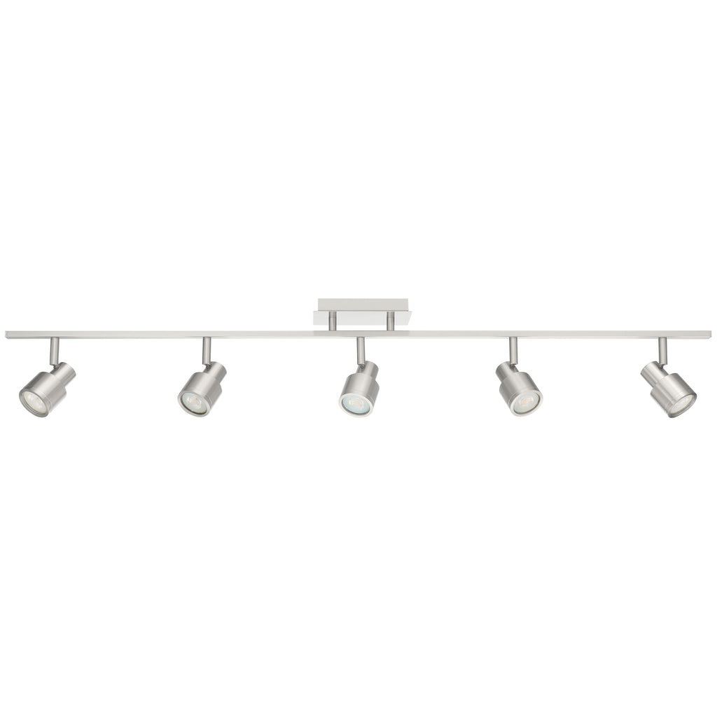 Lincoln 5 Light Adjustable LED Track, Brushed Steel