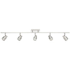 Lincoln 5 Light Adjustable LED Track, Brushed Steel