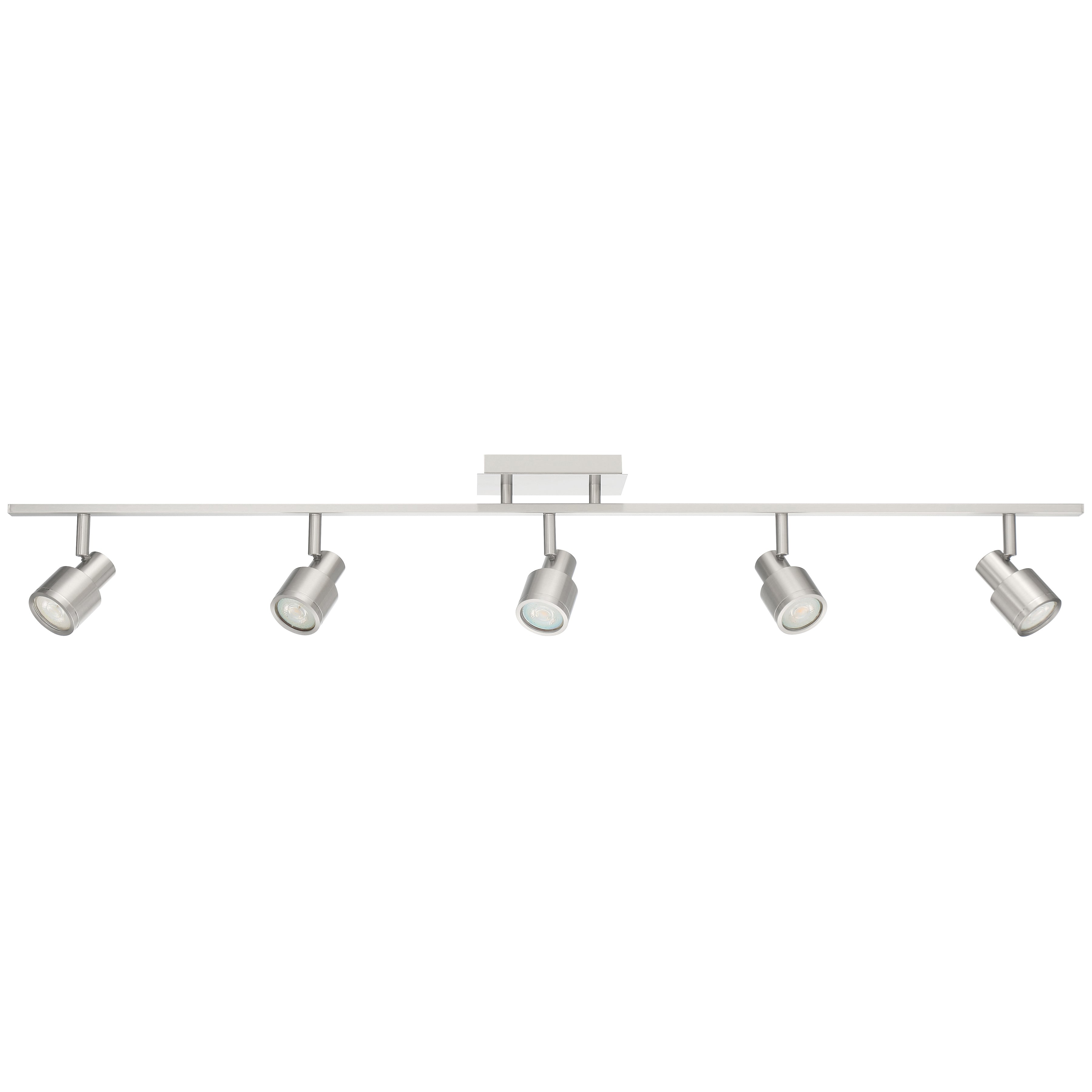 Lincoln 5 Light Adjustable LED Track, Brushed Steel