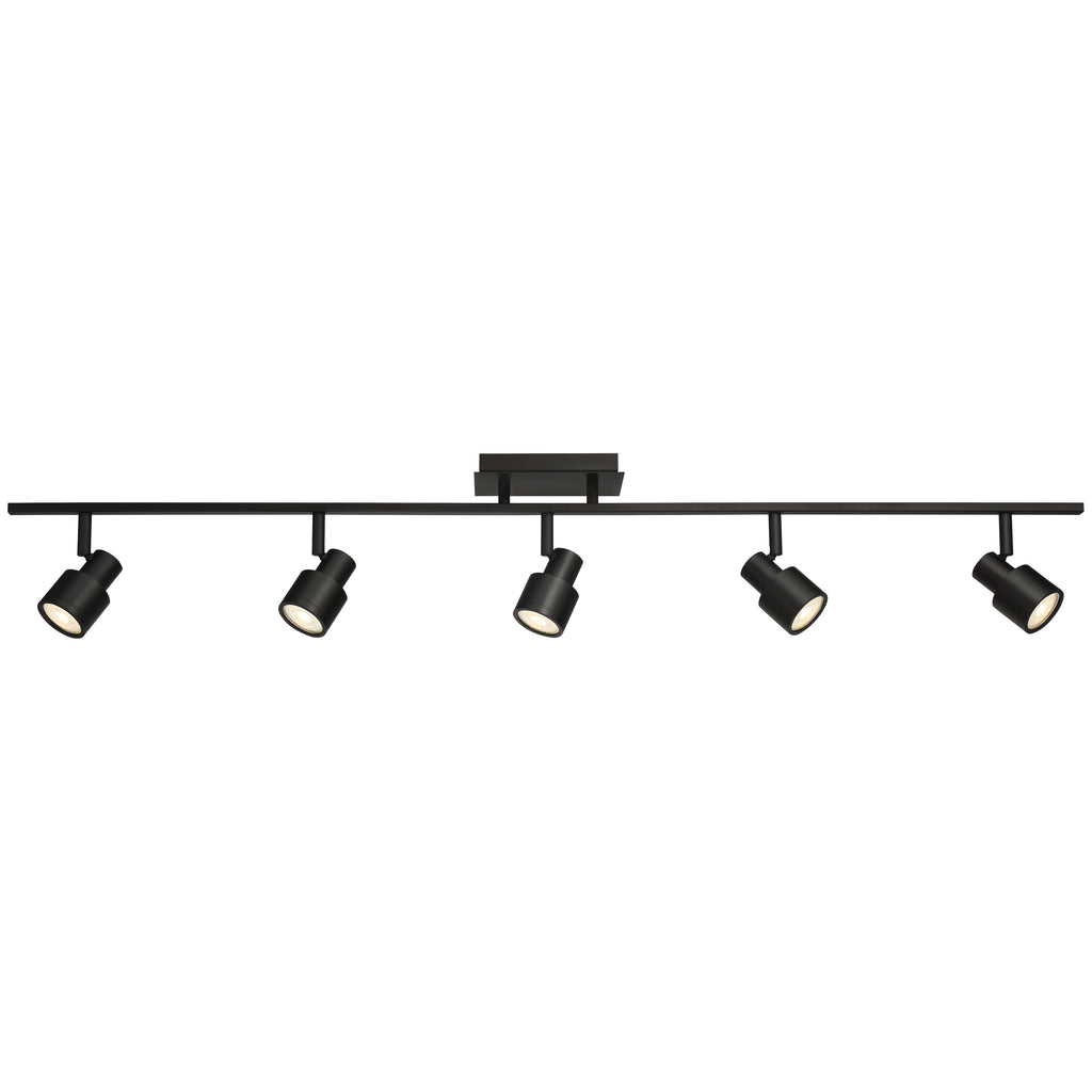 Lincoln 5 Light Adjustable LED Track, Matte Black