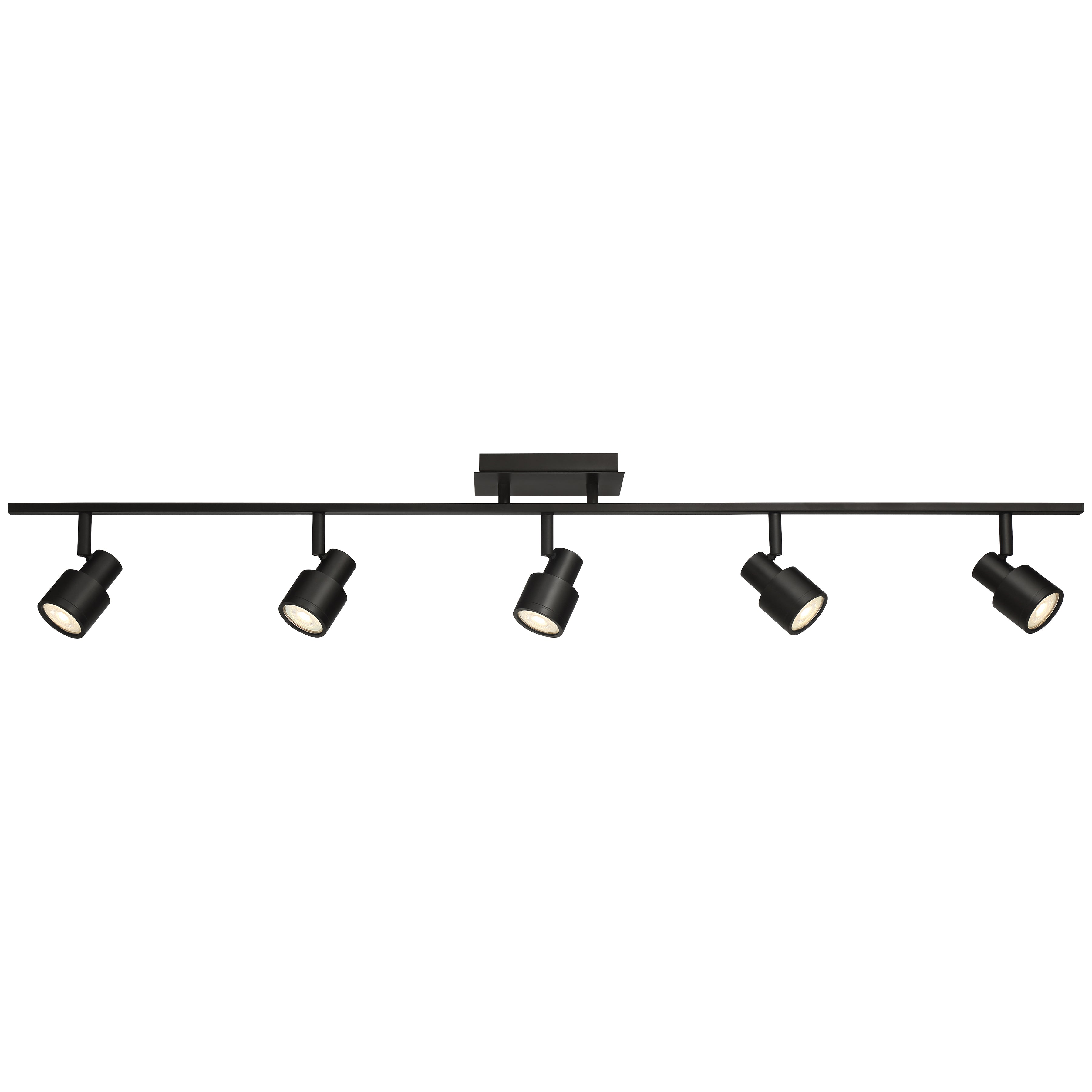 Lincoln 5 Light Adjustable LED Track, Matte Black