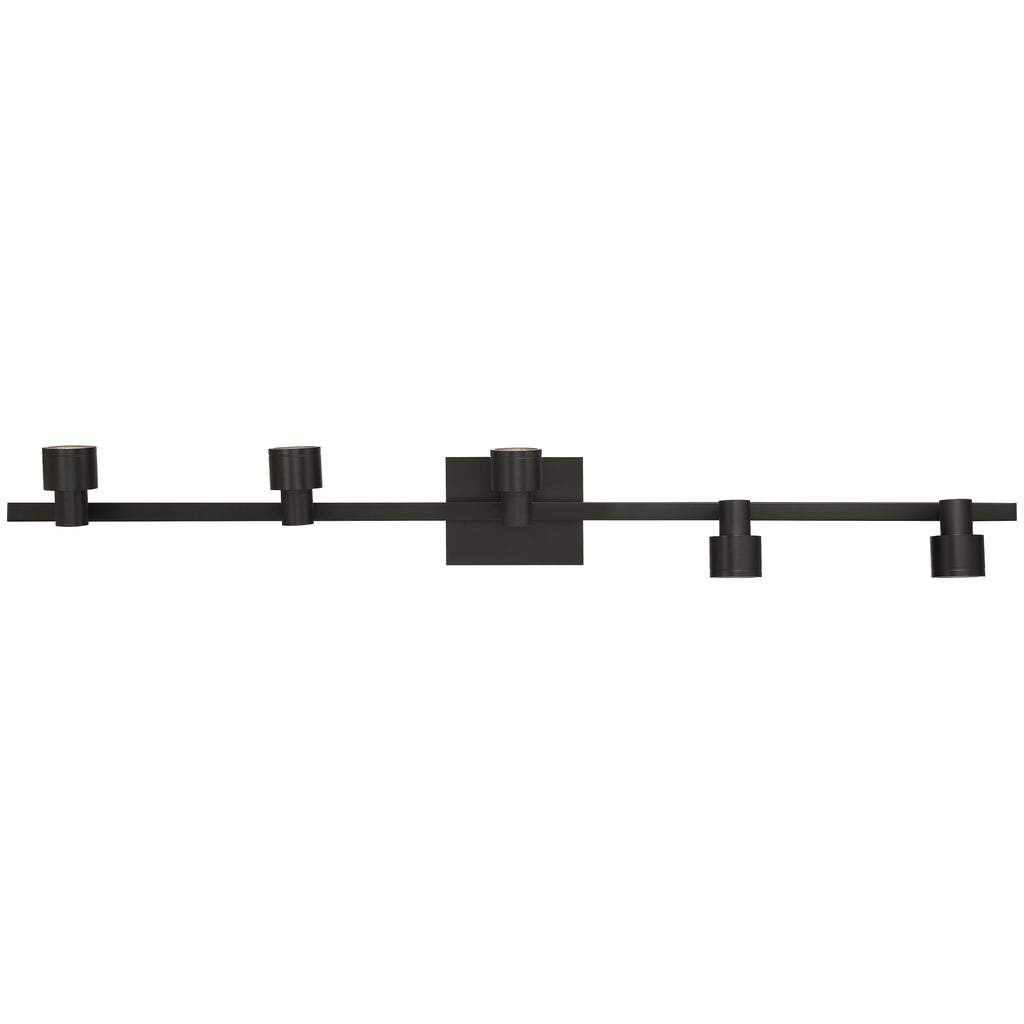 Lincoln 5 Light Adjustable LED Track, Matte Black