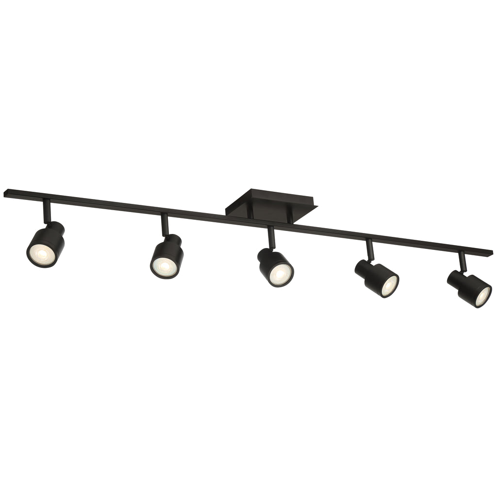 Lincoln 5 Light Adjustable LED Track, Matte Black