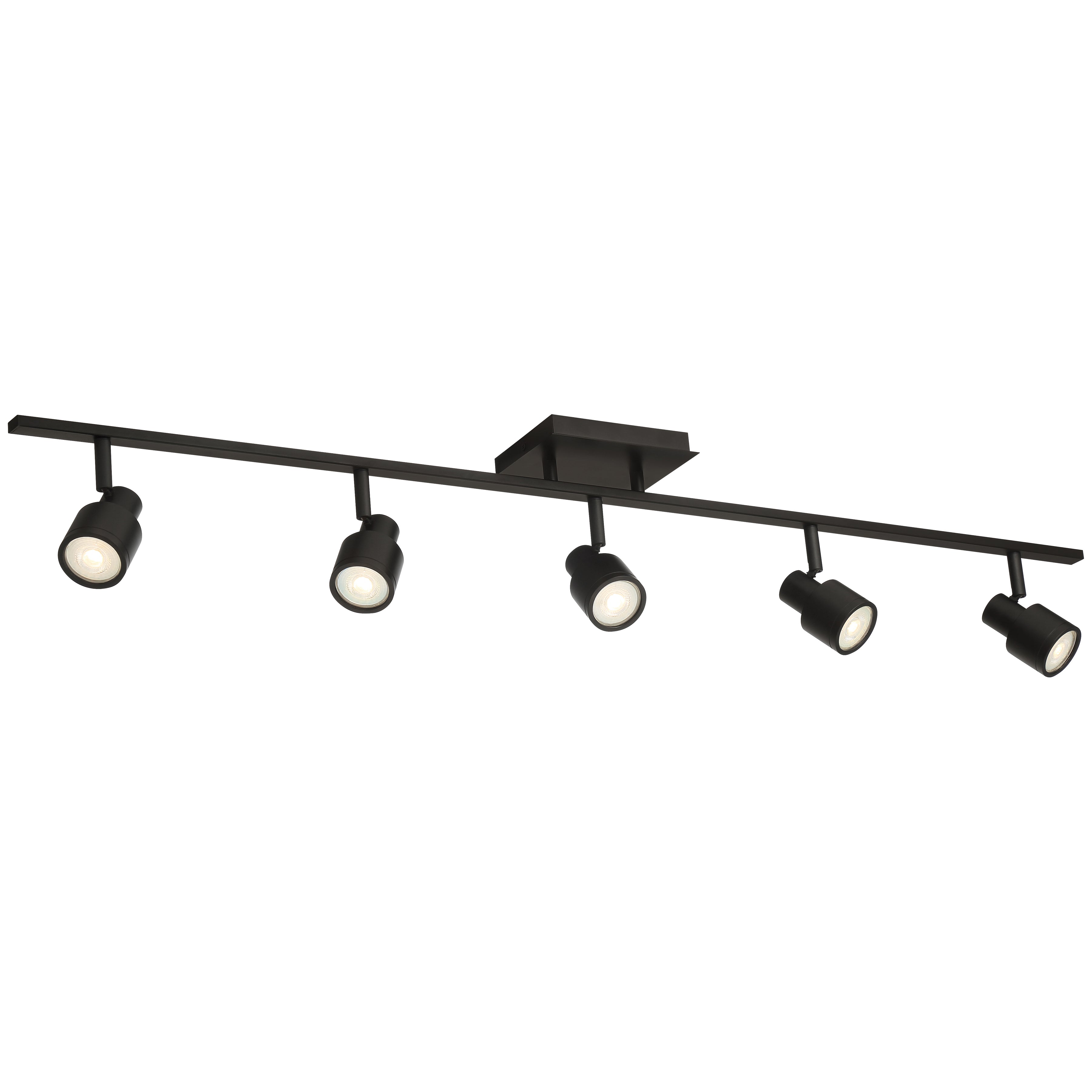 Lincoln 5 Light Adjustable LED Track, Matte Black