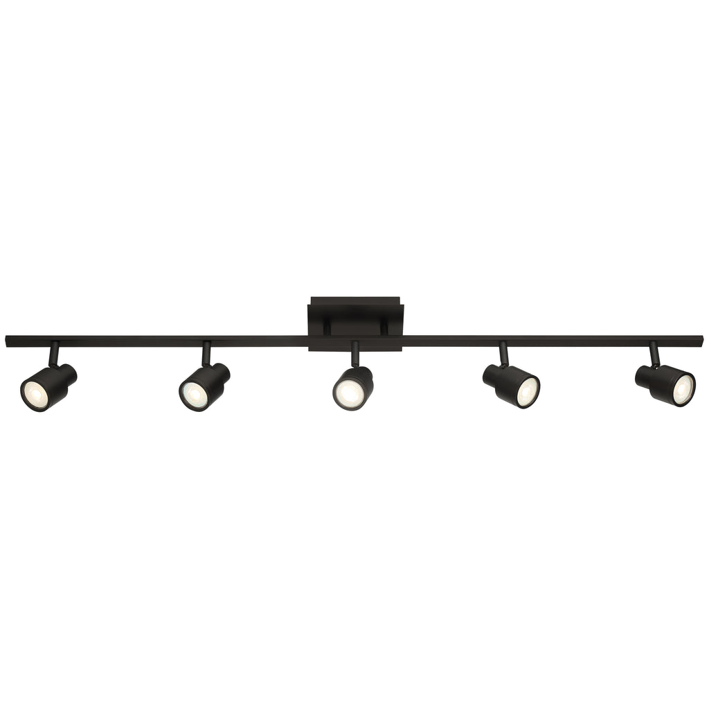 Lincoln 5 Light Adjustable LED Track, Matte Black