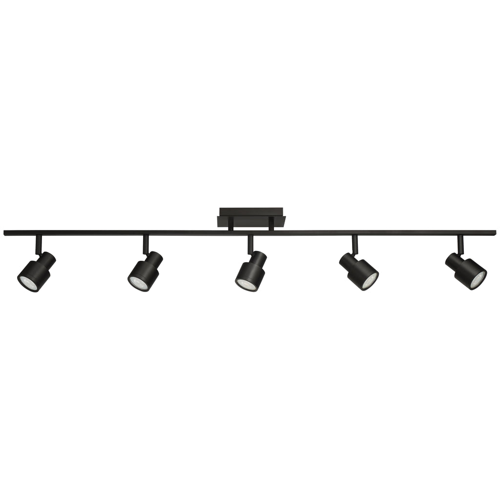 Lincoln 5 Light Adjustable LED Track, Matte Black