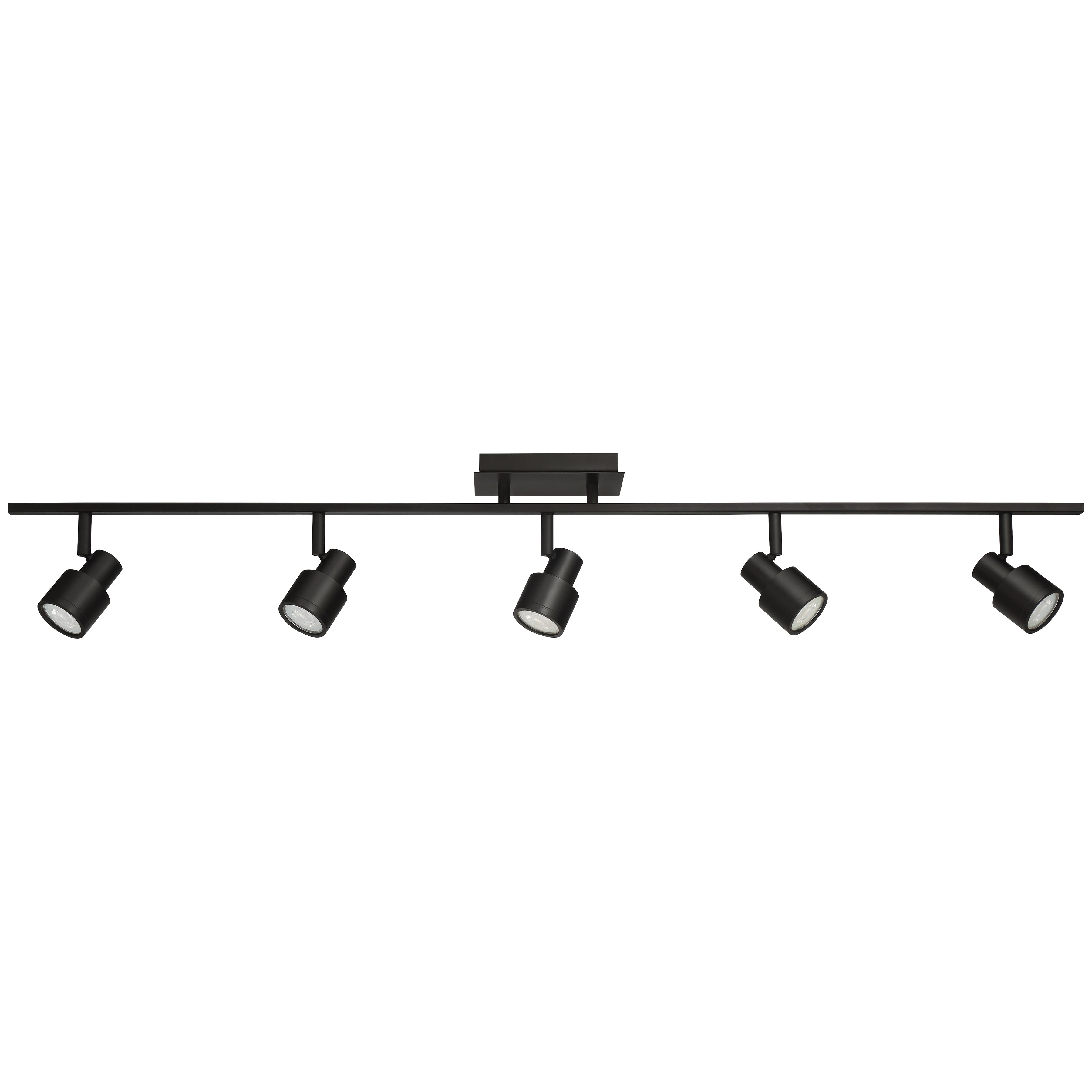 Lincoln 5 Light Adjustable LED Track, Matte Black