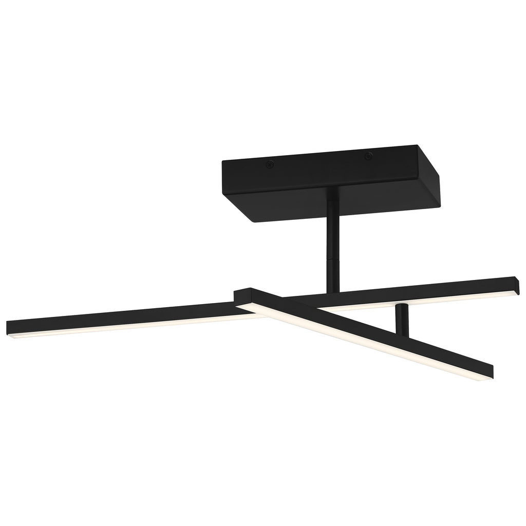 Duo Adjustable LED Semi-Flush, Matte Black / 15W