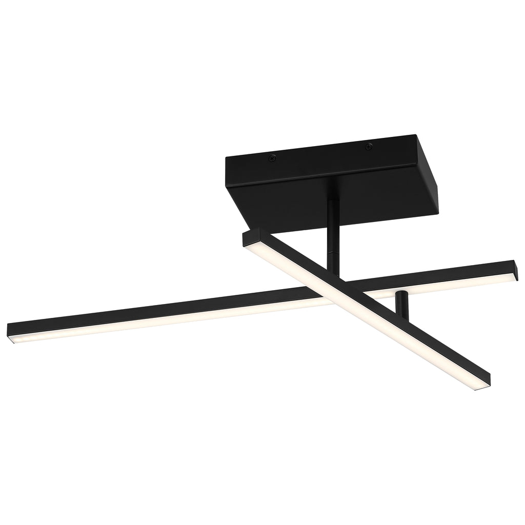 Duo Adjustable LED Semi-Flush, Matte Black / 15W