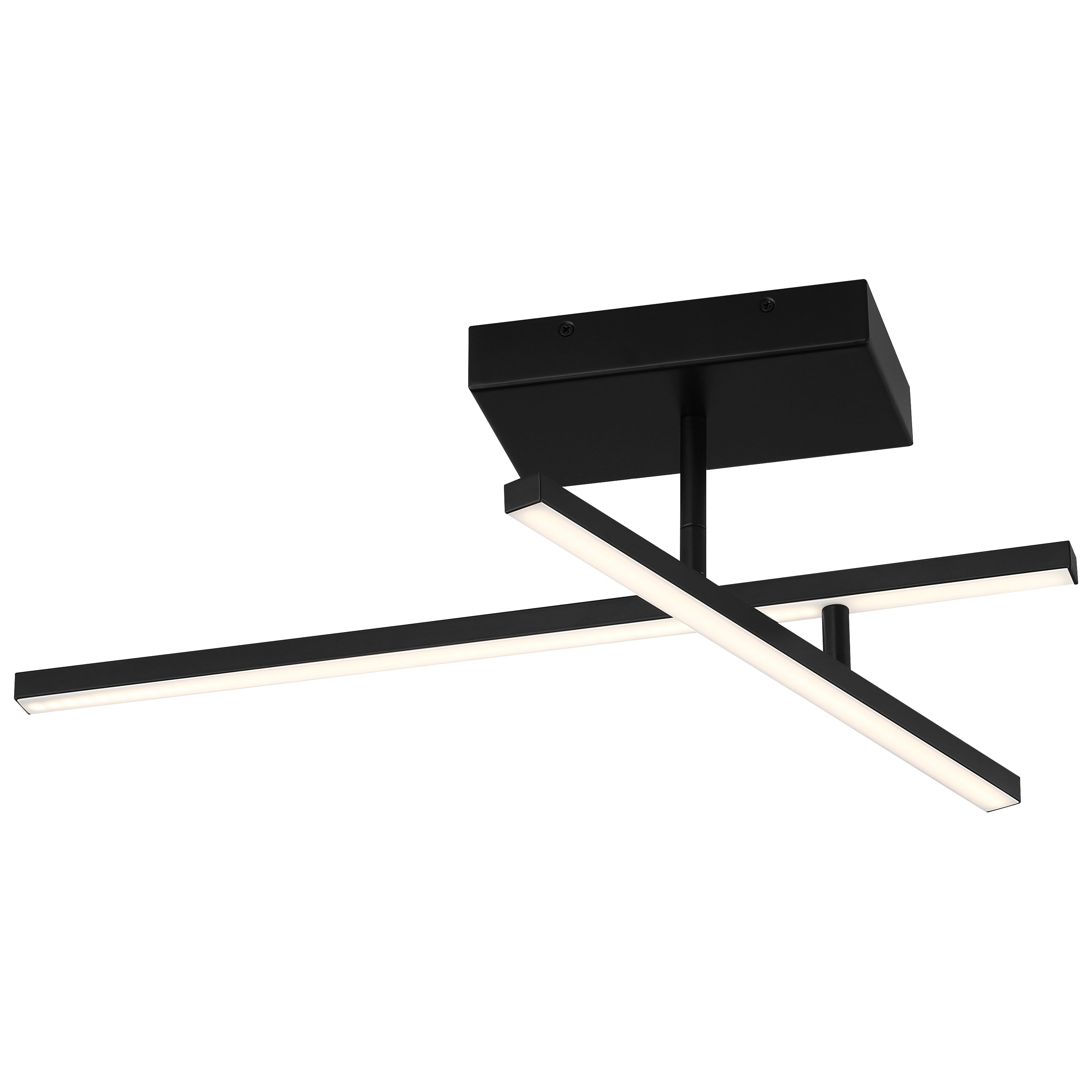Duo Adjustable LED Semi-Flush, Matte Black / 15W