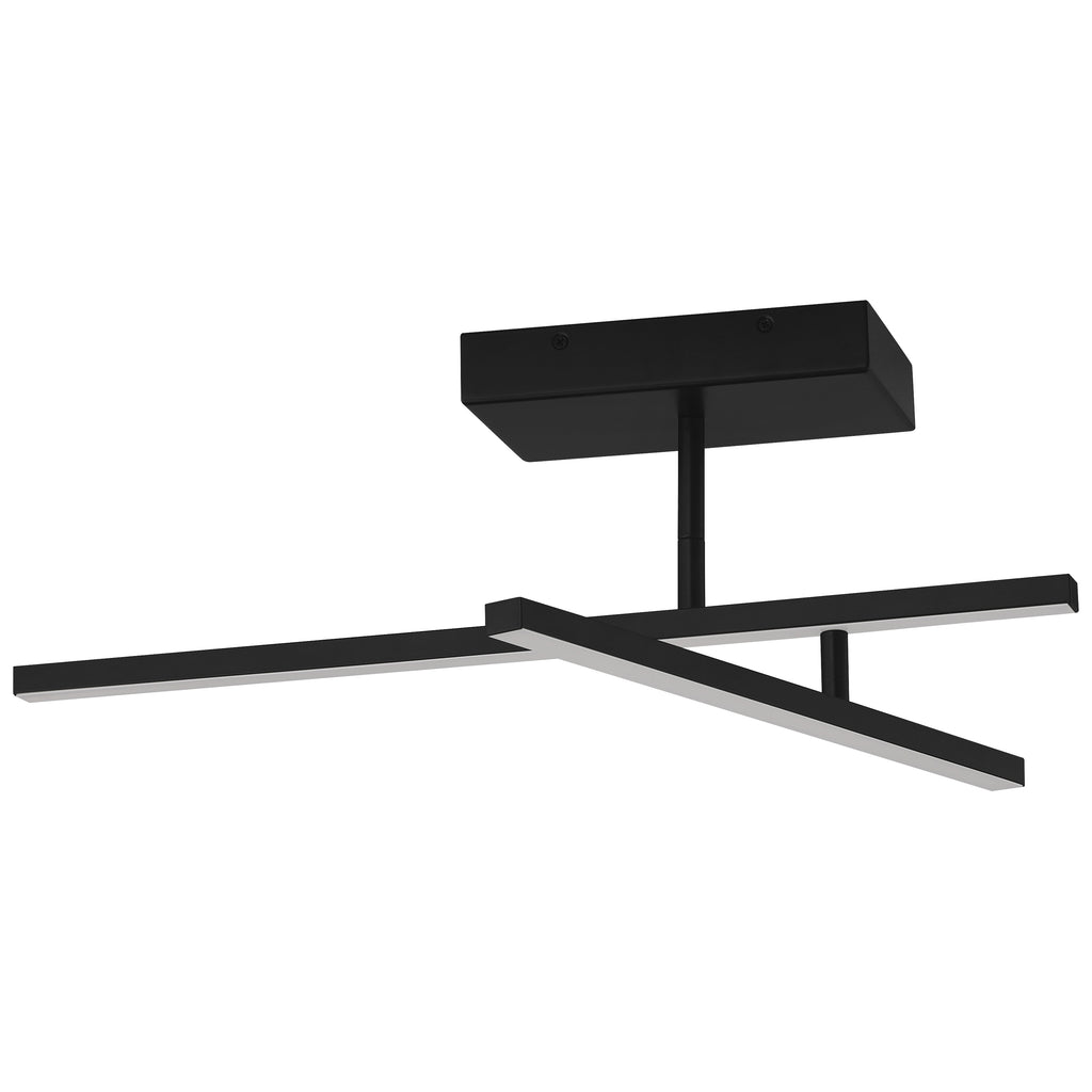 Duo Adjustable LED Semi-Flush, Matte Black / 15W
